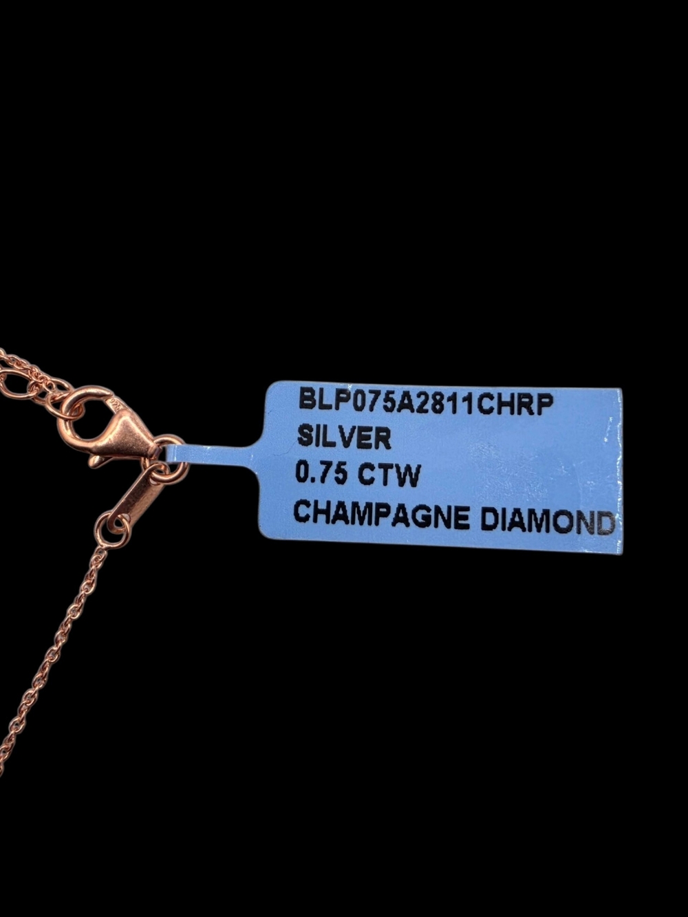 0.75 CTW Natural Champagne Diamond 14K Rose Gold Over 925 Sterling Silver - Picture 4 of 9